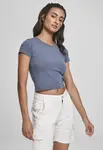 Women's stretch jersey Cropped Tee vintageblue