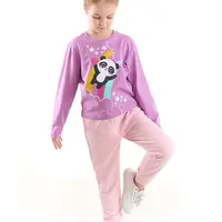 Denokids Dívčí Duhové Panda Tričko a Kalhoty