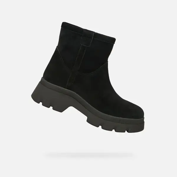 Black Women's Ankle Boots Geox Pluette - Ladies