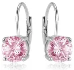 Beneto Stříbrné náušnice s růžovými zirkony AGUC2233