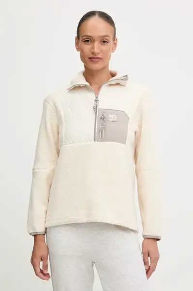 Mikina Kari Traa ROTHE dámská, béžová barva, hladká, 623636