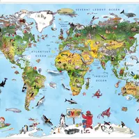 Ilustrovaná mapa světa pro malé cestovatele