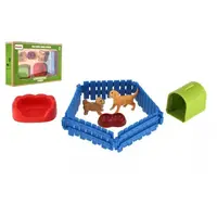 Psíci/Pes 2ks s plotem plast s doplňky