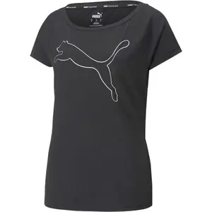 Puma TRAIN FAVORITE JERSEY CAT TEE Dámske tričko, čierna, veľkosť