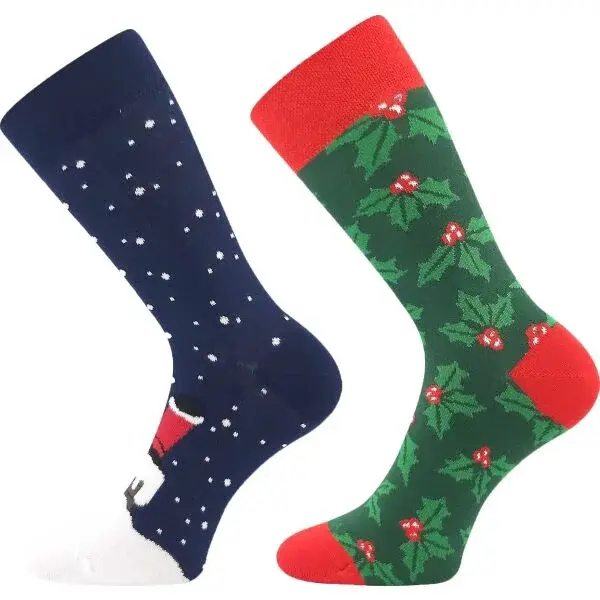 Lonka CHRISTMAS HOLLY 2PK Ponožky, zelená, veľkosť 29-31