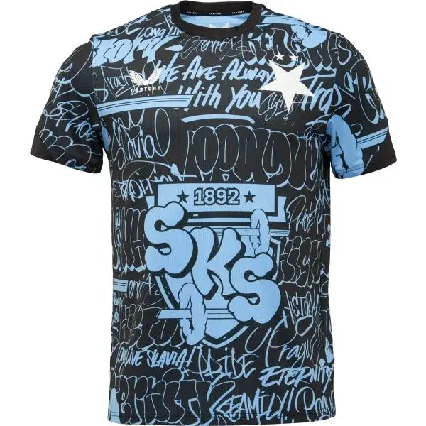 CASTORE SLAVIA PRAGUE PRE MATCH SS TEE Pánske športové tričko, čierna, veľkosť