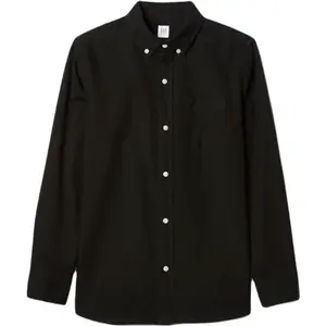 GAP FA24 LS OXFORD Chlapčenská košeľa, čierna, veľkosť