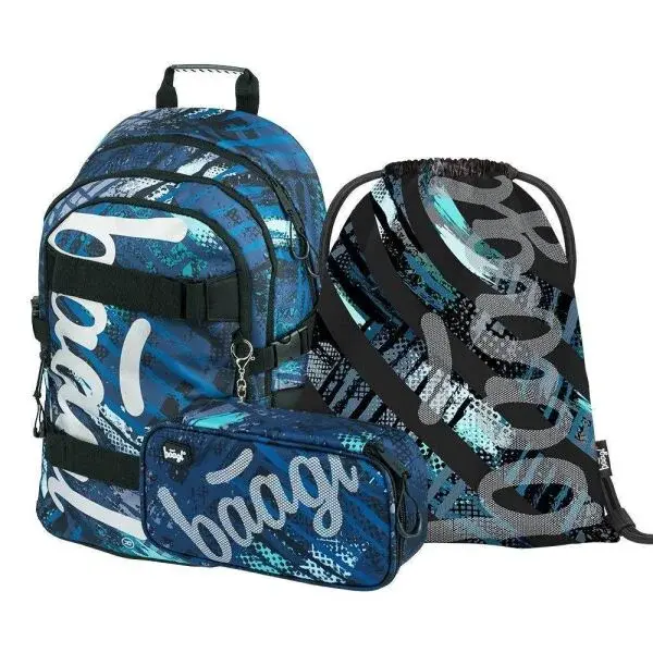 BAAGL 3 SET SKATE ŠTRUKTÚRY Chlapčenský školský set, modrá, veľkosť