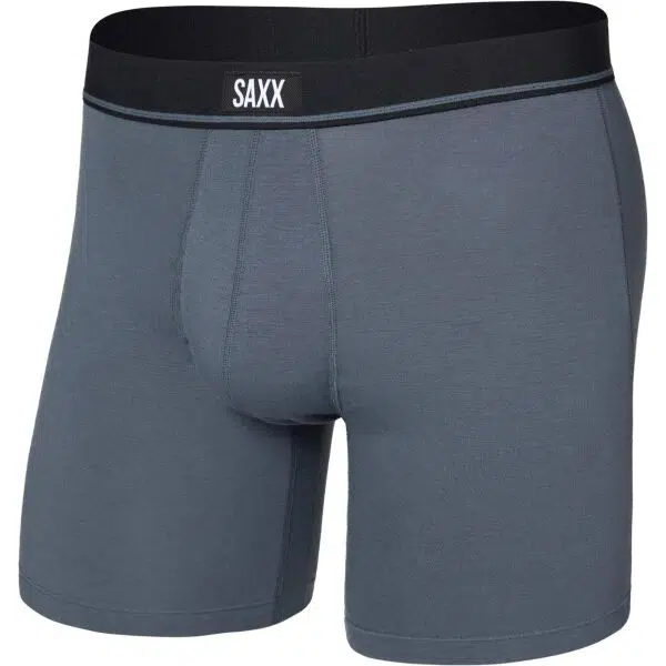 SAXX ESSENTIAL COTTON BOXER BRIEF FLY Pánska spodná bielizeň, sivá, veľkosť