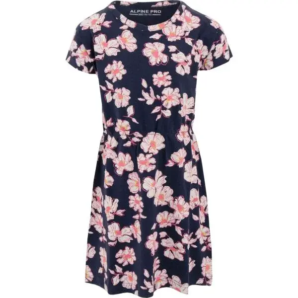 ALPINE PRO ELEWO Dievčenské šaty, tmavo modrá, veľkosť 116-122