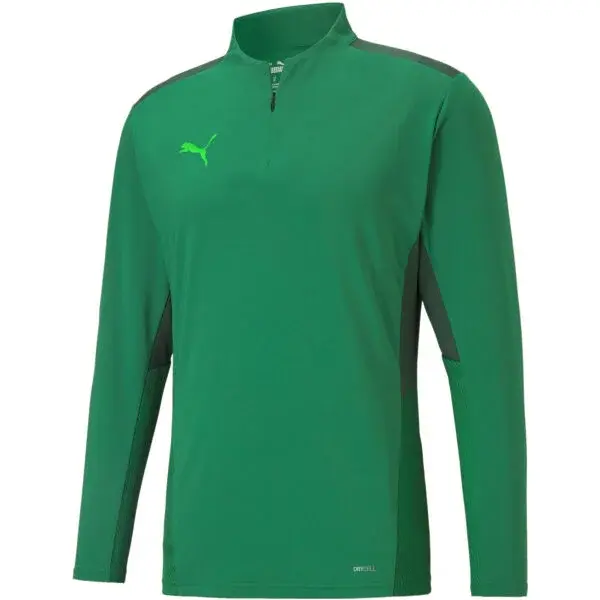 Puma TEAMCUP 1/4 ZIP TOP Pánska tréningová mikina, zelená, veľkosť
