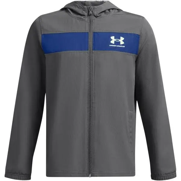 Under Armour SPORTSTYLE WINDBREAKER Chlapčenská bunda, tmavo sivá, veľkosť S