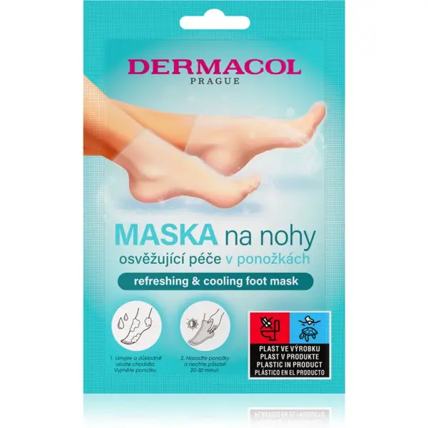 Dermacol Foot Mask Refreshing & Cooling regeneračná maska na chodidlá vo forme ponožiek s osviežujúcim účinkom 1 pár