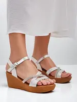 Resti Women's wedge sandals with rhinestones and glitter Eclat