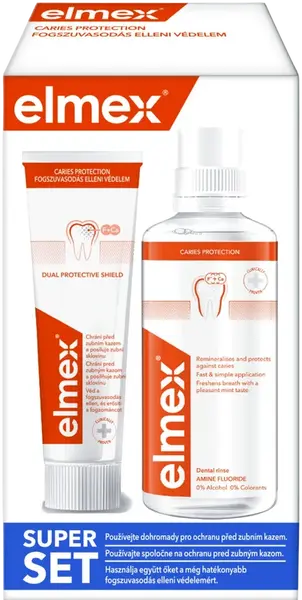 ELMEX Caries Protection Super set Zubná pasta 75 ml + ústna voda 400 ml