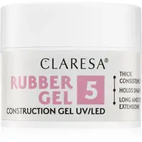 Claresa Rubber Gel Construction Gel UV/LED gélový lak pre predĺženie nechtov odtieň 05 12 g