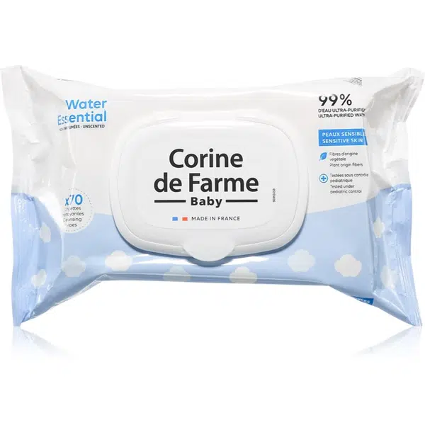 Corine de farme Water Wipes detské jemné vlhčené obrúsky 70 ks