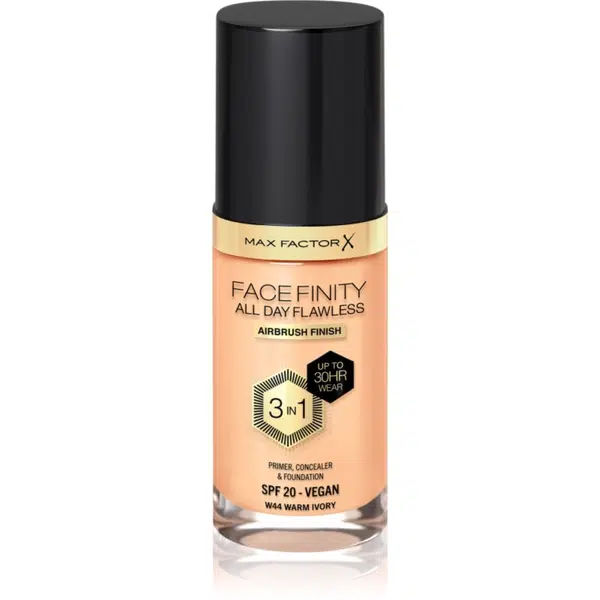 Max Factor Facefinity All Day Flawless dlhotrvajúci make-up SPF 20 odtieň 44 Warm Ivory 30 ml