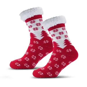 Ponožky na spanie STROMČEK červená