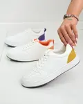 Resti White and yellow classic sports shoes Colorburst Classics