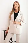 Kesi Włoski Komplet dámsky Punto elegantný sako a nohavice béžový