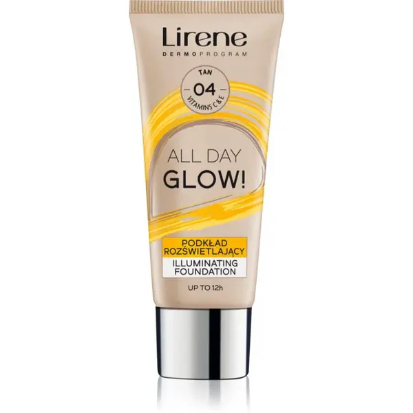 Lirene Vitamin C rozjasňujúci fluidný make-up pre dlhotrvajúci efekt odtieň 04 Tanned 30 ml