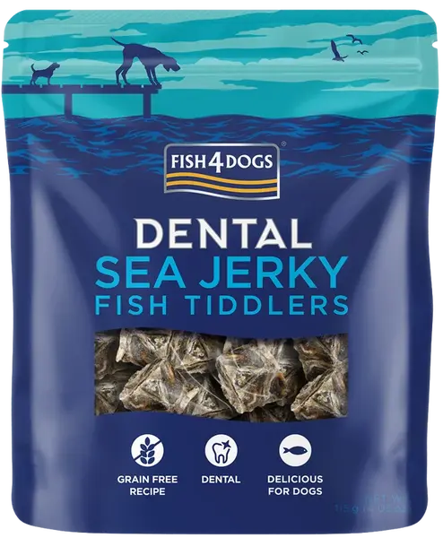 FISH4DOGS Dentálne pamlsky pre psov morská ryba - rybičky 115 g