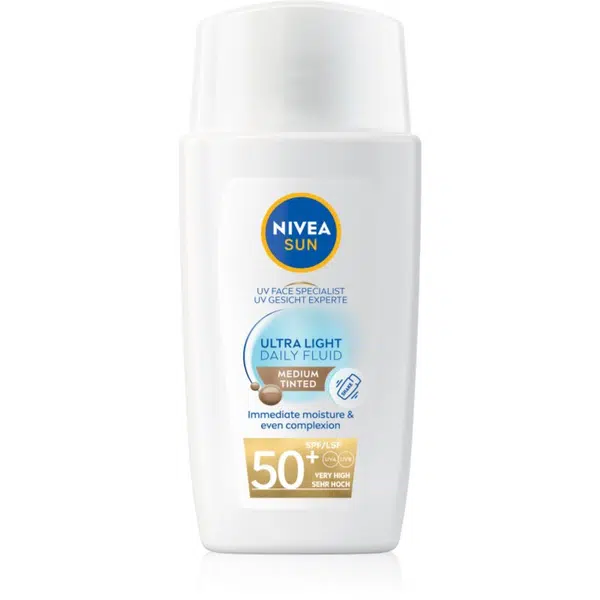 NIVEA SUN Ultra Light ľahký tónovací fluid SPF 50+ odtieň Medium 40 ml