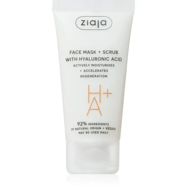 Ziaja Face Mask + Scrub with Hyaluronic Acid peelingová maska 55 ml
