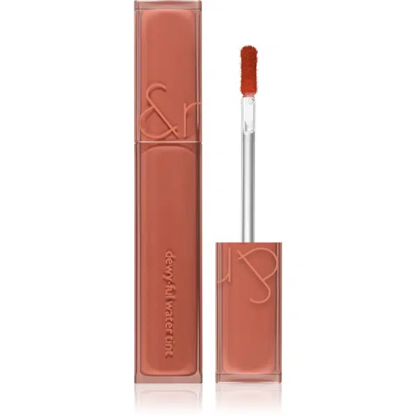 rom&nd Dewy Ful Water Tint dlhotrvajúci lesk na pery odtieň #02 Salty Peach 5 g