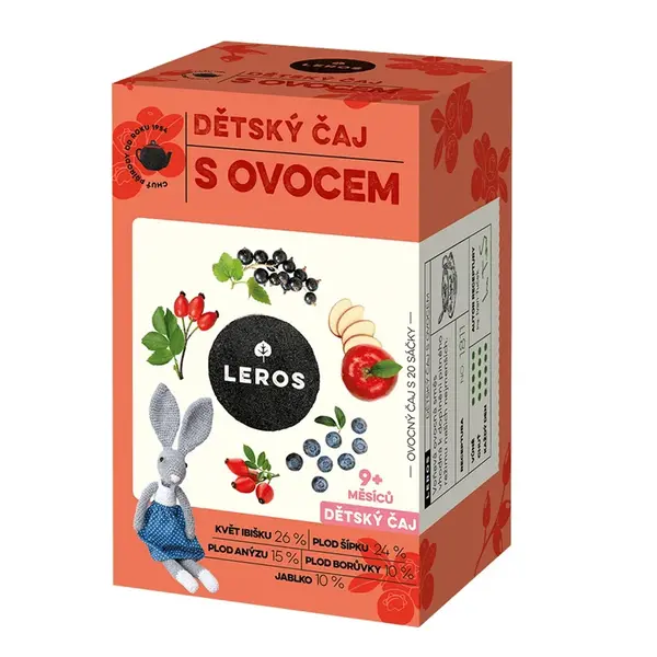 Leros Dětský čaj s ovocem 9m 20x2g