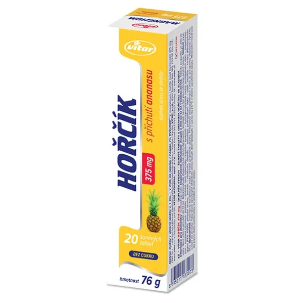 Vitar Hořčík 375mg ananas 20 šumivých tablet