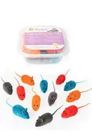 Hračka box myška semiš 6cm /12ks