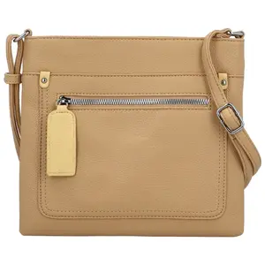 Stylová dámská koženková crossbody kabelka Walida, camel