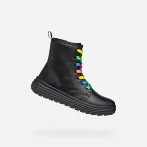 Black Girls Ankle Boots Geox Phaolae - Girls
