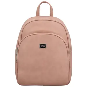 Trendy dámský koženkový kabelko-batoh Renie, růžový