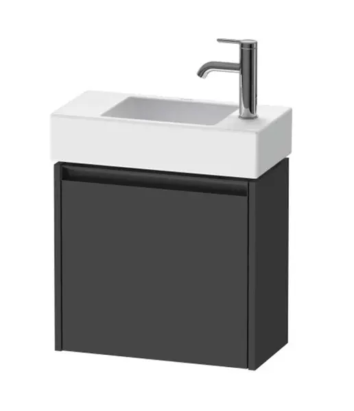 Duravit Ketho.2 - Umývadlová skrinka, 44x48x24 cm, 1 dvierka, pánty vľavo, grafit mat K25072L49490000