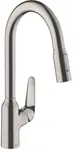 Hansgrohe Focus M42 - Dřezová baterie M4216-H220 s výsuvnou sprškou, vzhled nerezu 71820800