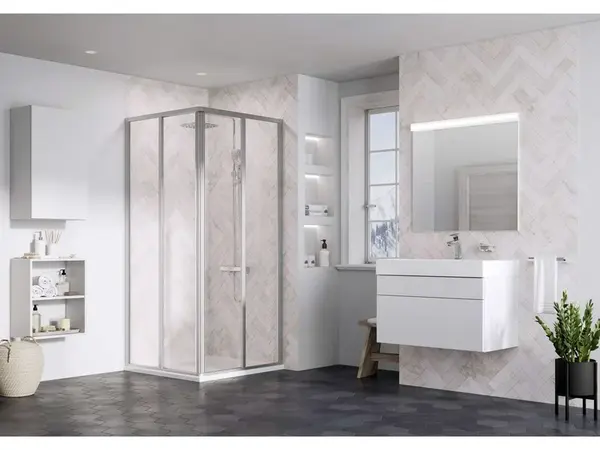 Ravak Supernova - Sprchový kút 80x80 cm, satin/číre sklo 14V40UO2Z1S
