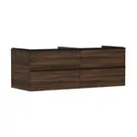 Hansgrohe Xelu Q - Umývadlová skrinka, 50x136x55 cm, 4 zásuvky, tmavý orech/matná čierna 54089670
