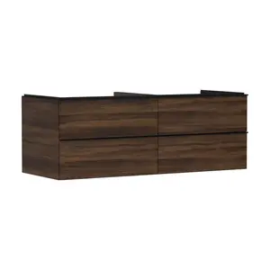 Hansgrohe Xelu Q - Umývadlová skrinka, 50x136x55 cm, 4 zásuvky, tmavý orech/matná čierna 54089670