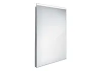Nimco Zrkadlá - Kúpeľňové podsvietené LED zrkadlo 50x70 cm, hranaté, alumínium ZP 8001