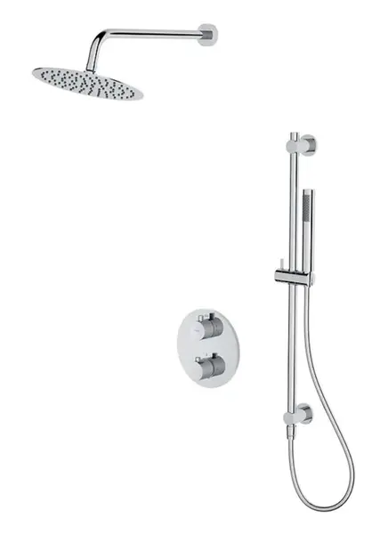 Cersanit Zen - Sprchový set s termostatom pod omietku, s telesom, priemer 25 cm, chróm S952-032
