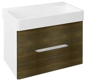 Sapho Mediena - Umývadlová skrinka, 76x51x49 cm, biela mat/dub graphite MD081
