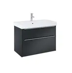Jika Pure - Skříňka s umyvadlem, 80x54x42 cm, 2 zásuvky, matná černá H40B2344023532