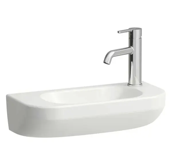 Laufen Lua - Umývadielko 50x23 cm, bez prepadu, otvor na batériu vpravo, biela H8150820001141