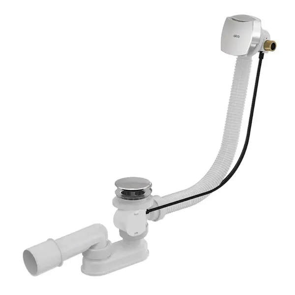 Alcadrain Odtokové súpravy - Vaňová odtoková a prepadová súprava s napúšťaním, pre silnostenné vane, dĺžka 570 mm, chróm A565CRM1