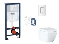 Grohe Rapid SL - Set predstenovej inštalácie, klozetu, dosky SoftClose, tlačidla Skate Cosmopolitan a súpravy na vhadzovanie tabliet, Triple Vortex, a