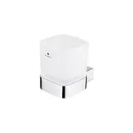 Nimco Kibo - Pohárik na kefky a pastu s držiakom, matné sklo/chróm Ki 14058C-26