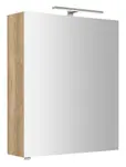 Sapho Riwa - Zrcadlová skříňka s LED osvětlením 70x60x17 cm, 1 dvířka, panty vpravo, dub Alabama RIW060-0022